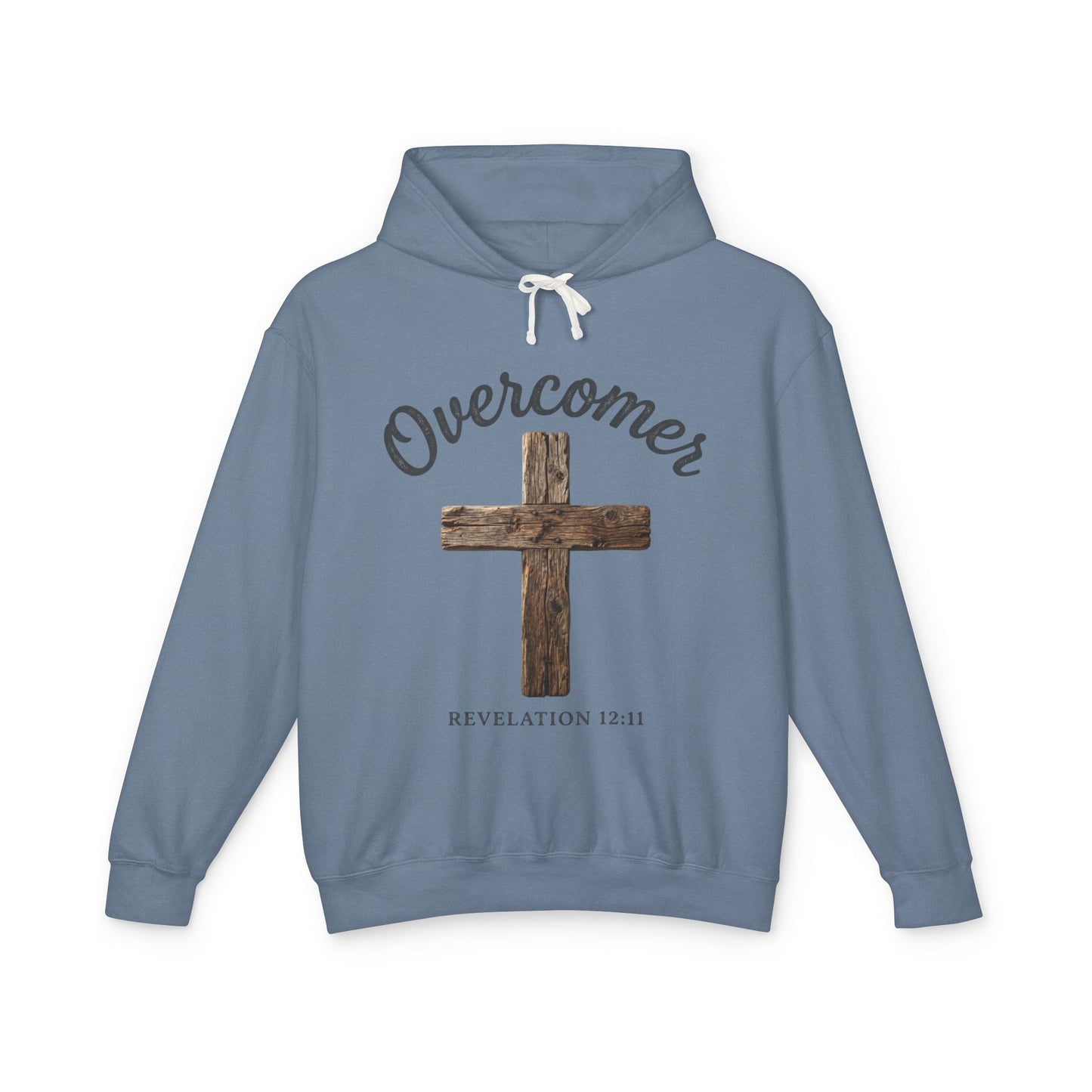 Overcomer Cross Hoodie — Revelation 12:11 Christian Hoodie
