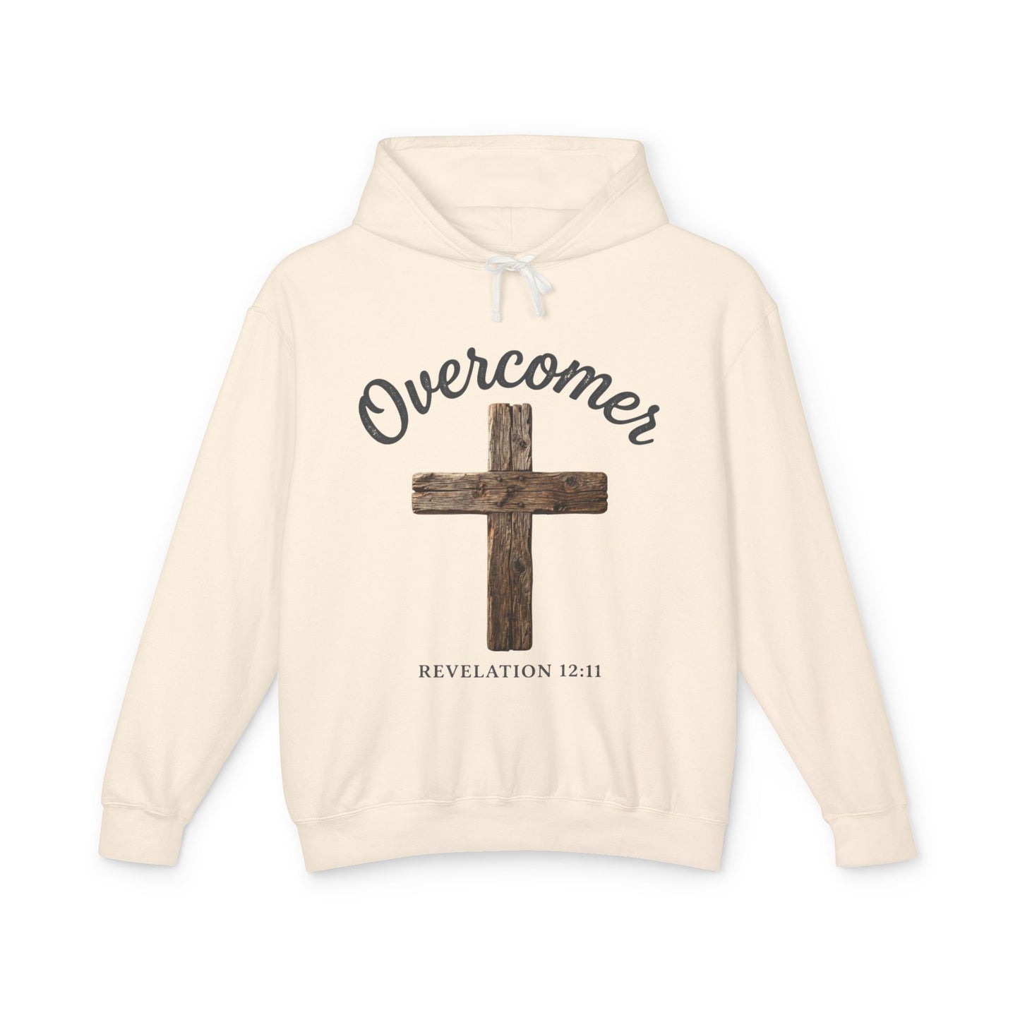 Overcomer Cross Hoodie — Revelation 12:11 Christian Hoodie