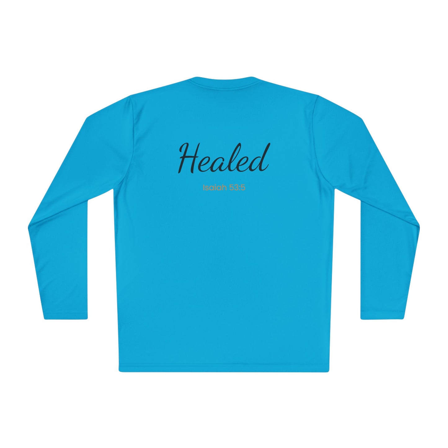 Healed Long Sleeve Tee — "Healed" Isaiah 53:5 Inspirational Christian Shirt