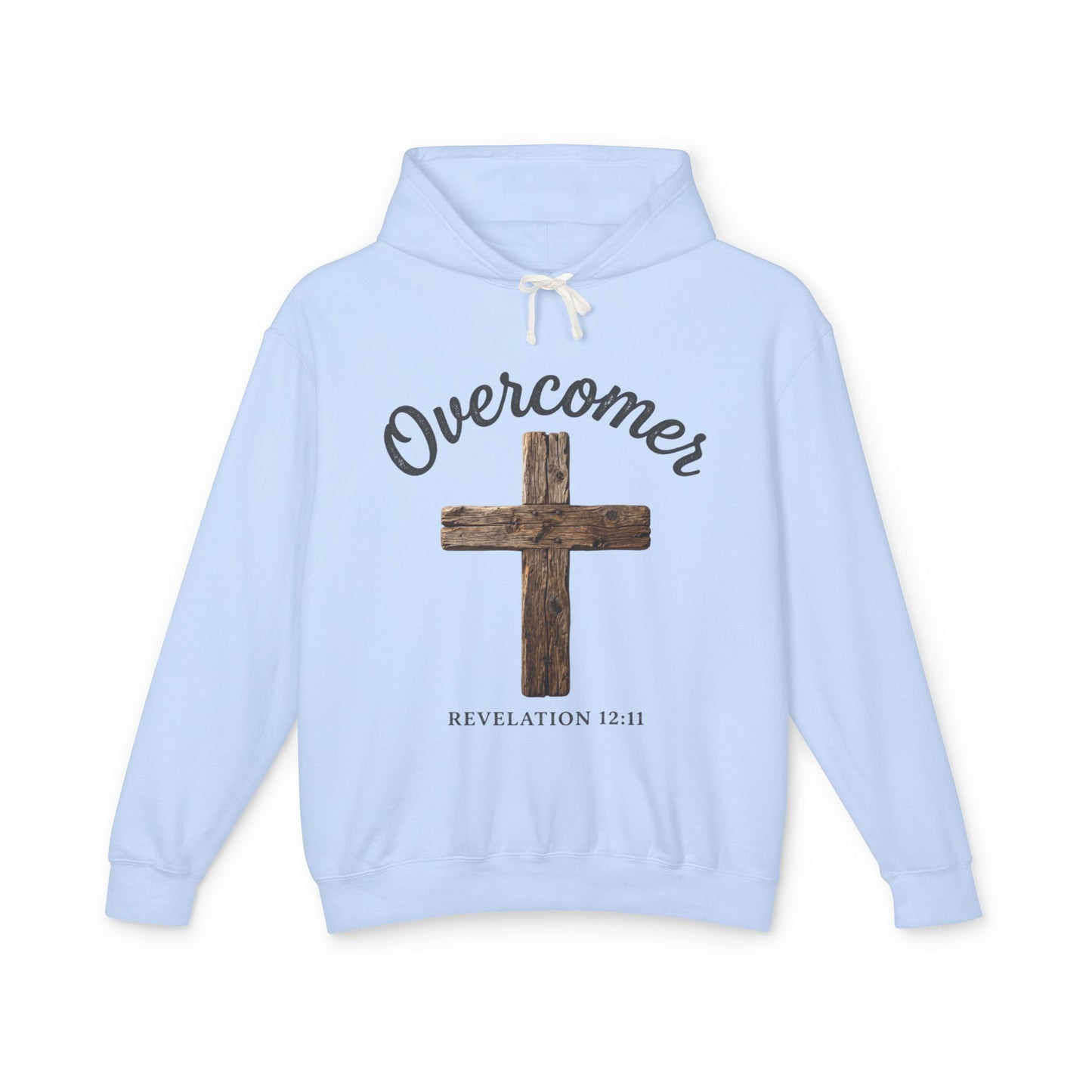 Overcomer Cross Hoodie — Revelation 12:11 Christian Hoodie
