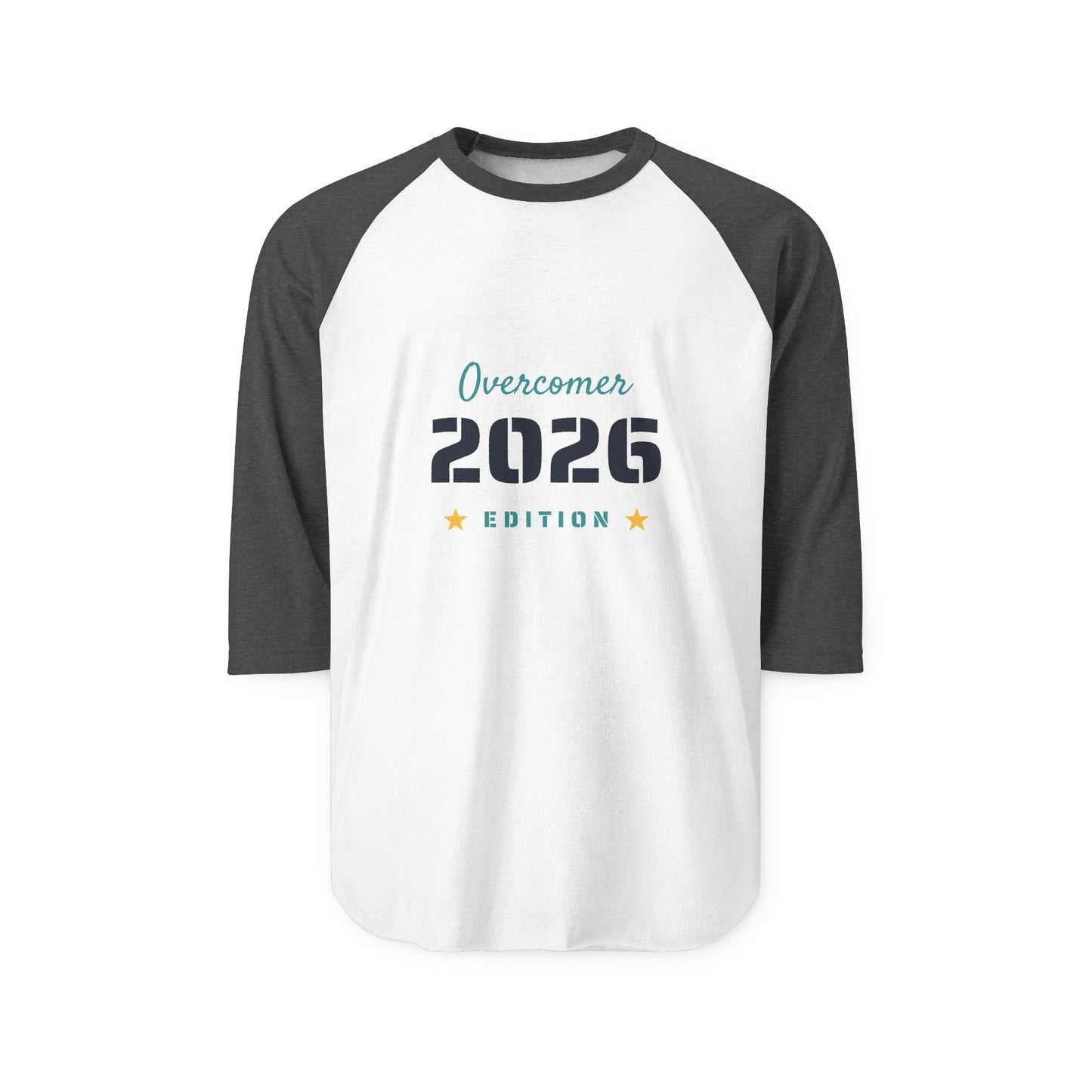 Overcomer 2026 Raglan Shirt — Inspirational 3/4 Sleeve Baseball Tee