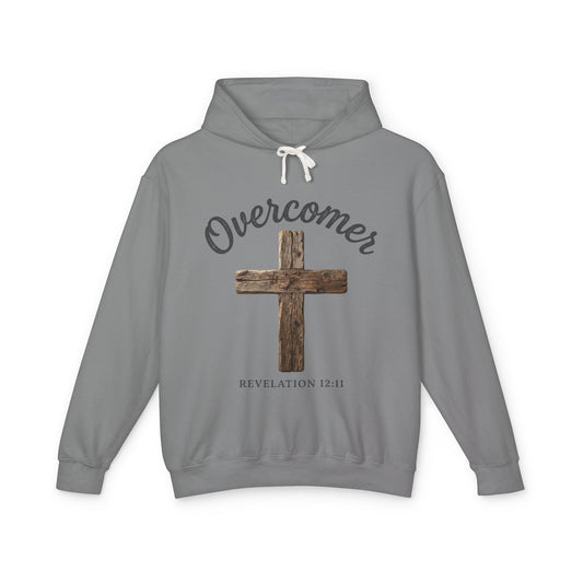 Overcomer Cross Hoodie — Revelation 12:11 Christian Hoodie