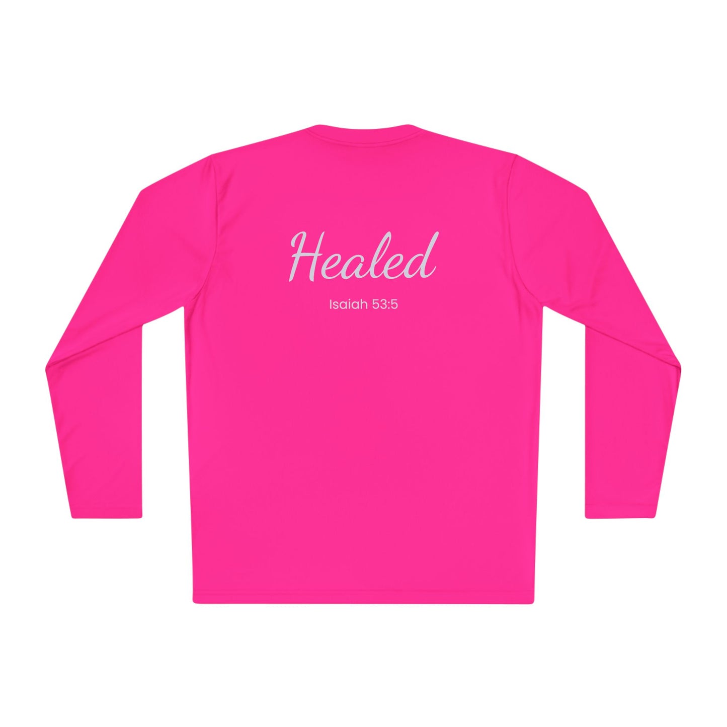 Healed Long Sleeve Tee — "Healed" Isaiah 53:5 Inspirational Christian Shirt
