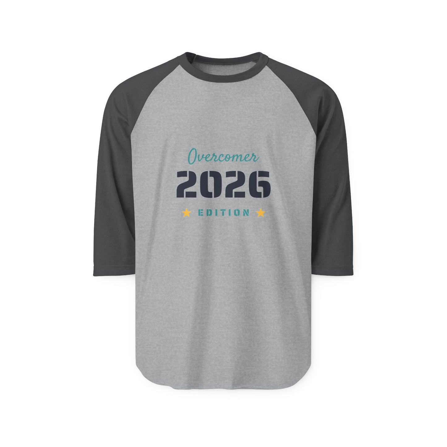 Overcomer 2026 Raglan Shirt — Inspirational 3/4 Sleeve Baseball Tee