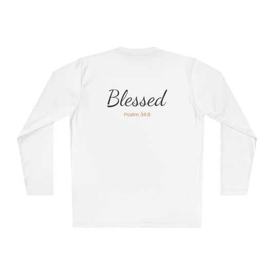 Blessed Long Sleeve Tee — "Blessed" Psalm 34:8 Inspirational Christian Shirt