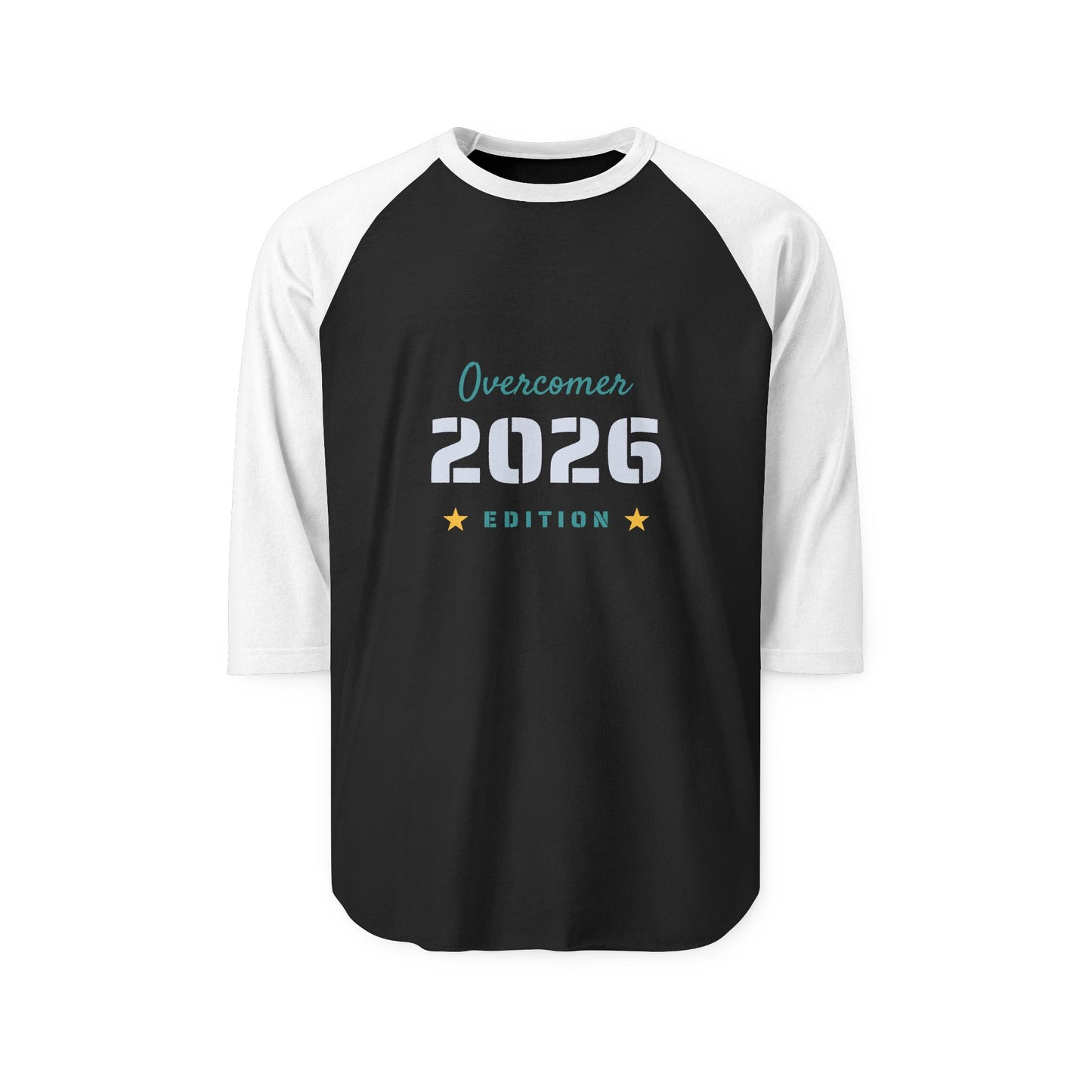 Overcomer 2026 Raglan Shirt — Inspirational 3/4 Sleeve Baseball Tee