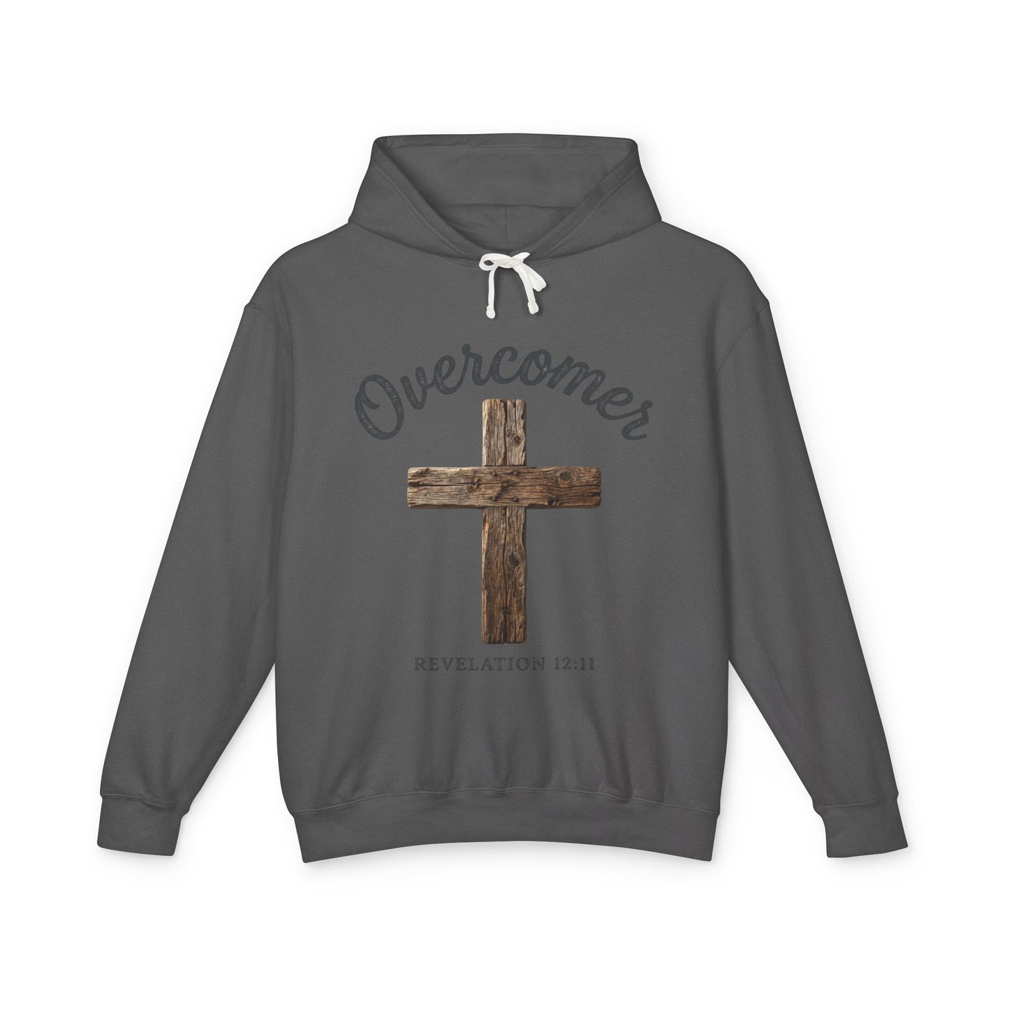 Overcomer Cross Hoodie — Revelation 12:11 Christian Hoodie