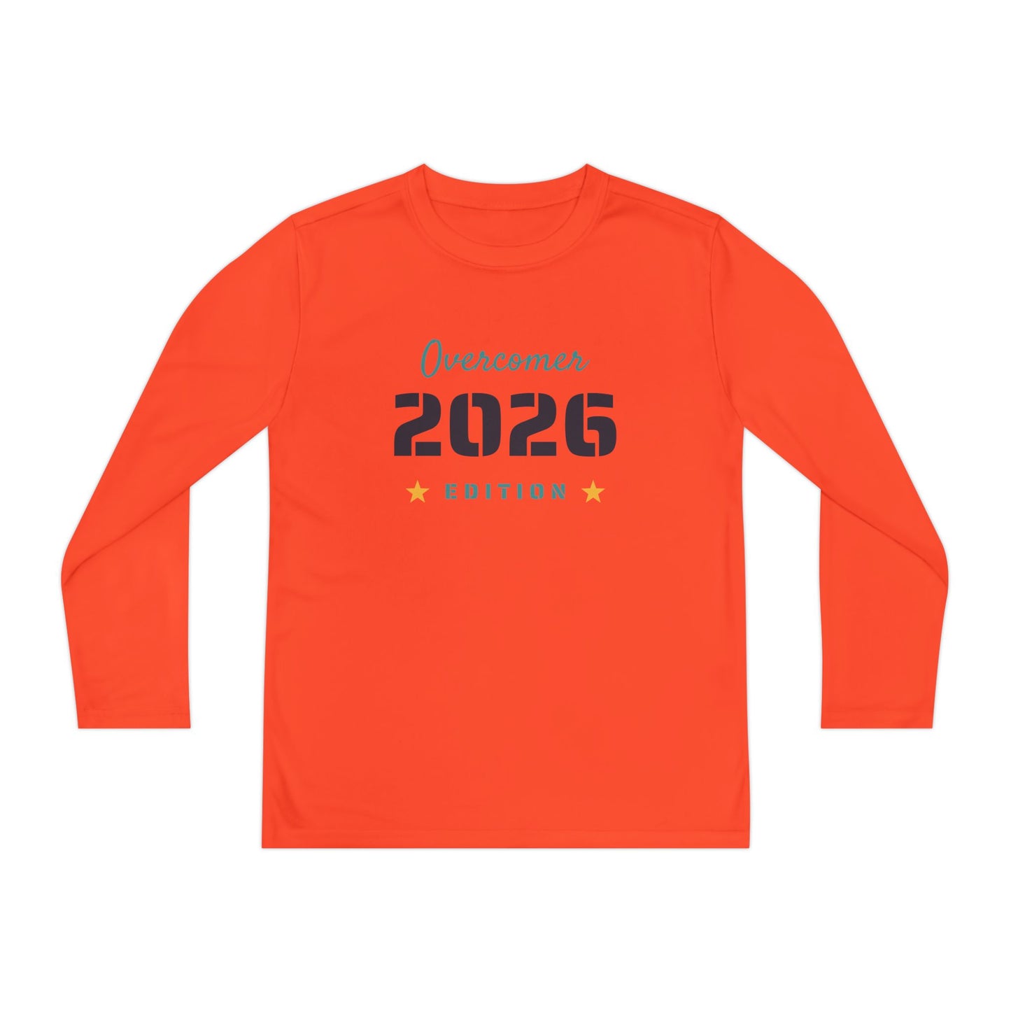 Youth Long Sleeve Tee — "Overcomer 2026 Edition" Inspirational Sports Shirt