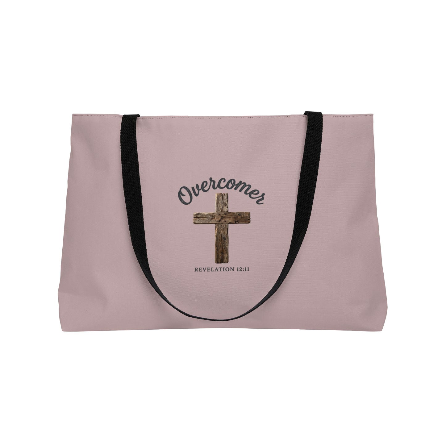 Overcomer Cross Weekender Tote Bag — Inspirational Christian Travel Bag