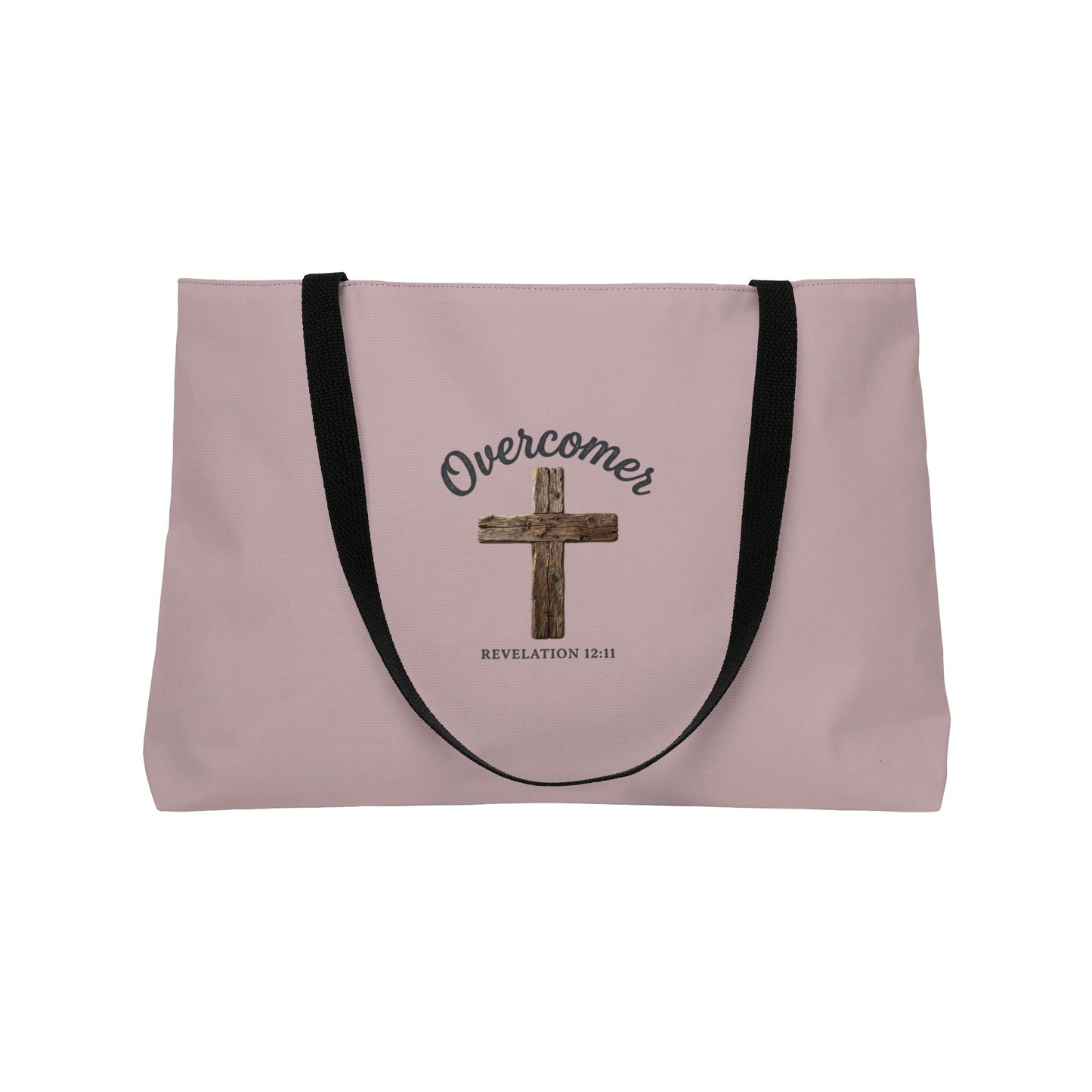 Overcomer Cross Weekender Tote Bag — Inspirational Christian Travel Bag