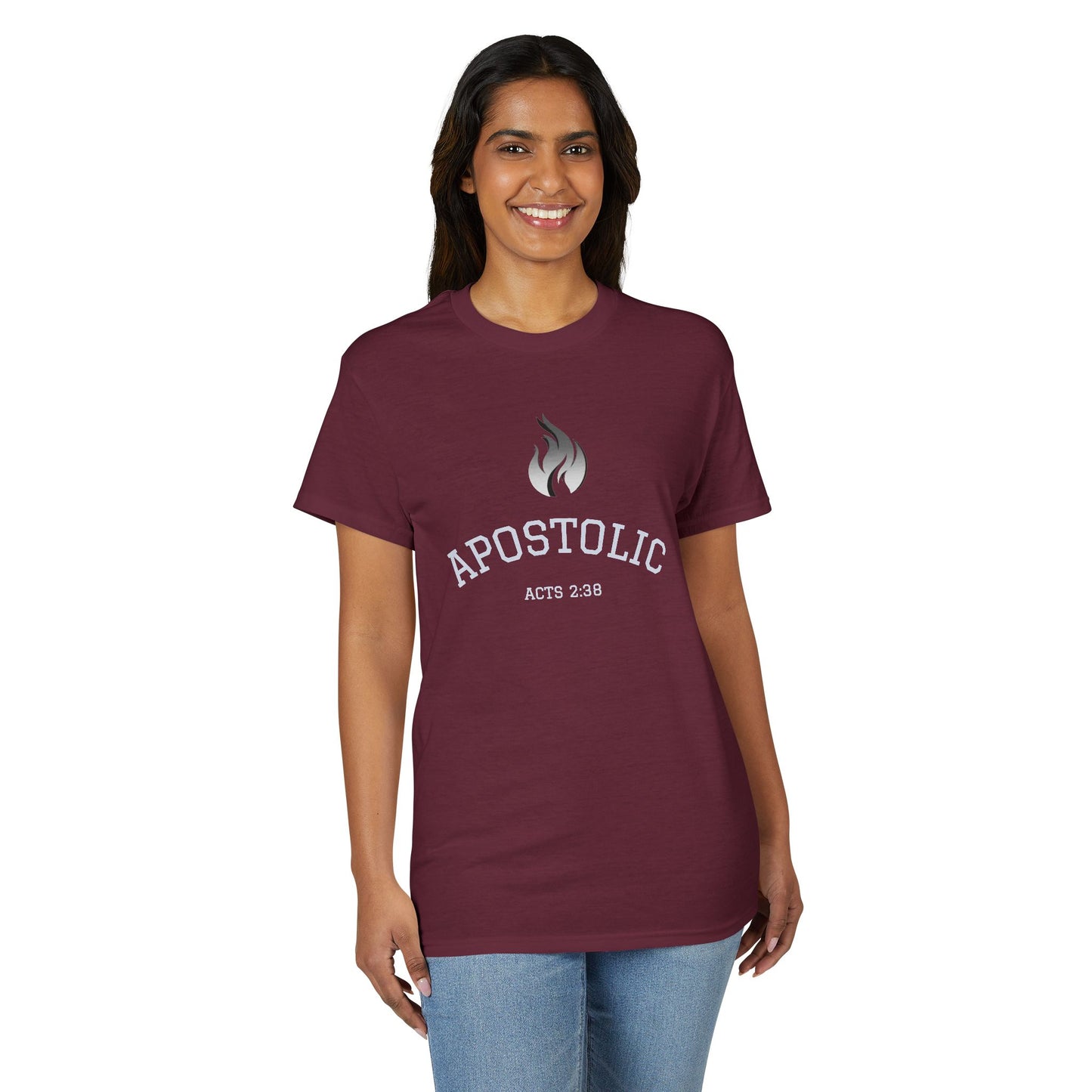 Apostolic T-Shirt - Acts 2:38 Flame Graphic Christian Tee