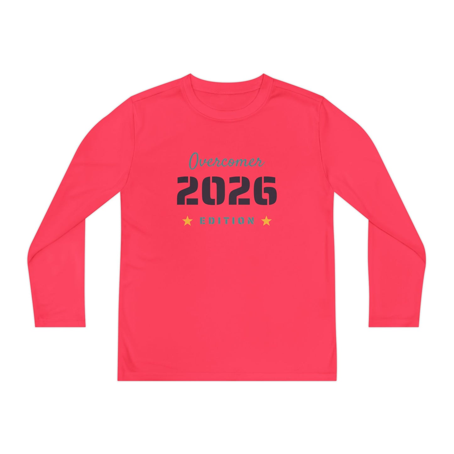 Youth Long Sleeve Tee — "Overcomer 2026 Edition" Inspirational Sports Shirt