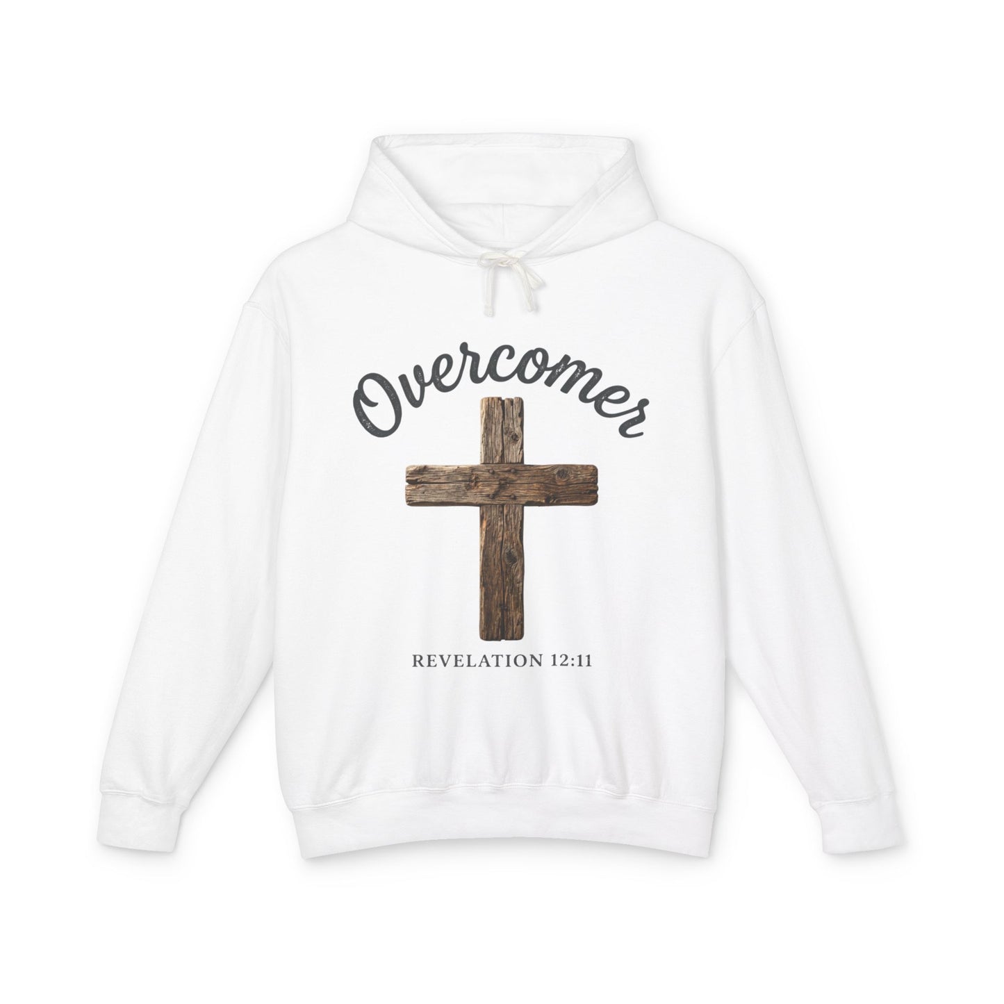 Overcomer Cross Hoodie — Revelation 12:11 Christian Hoodie