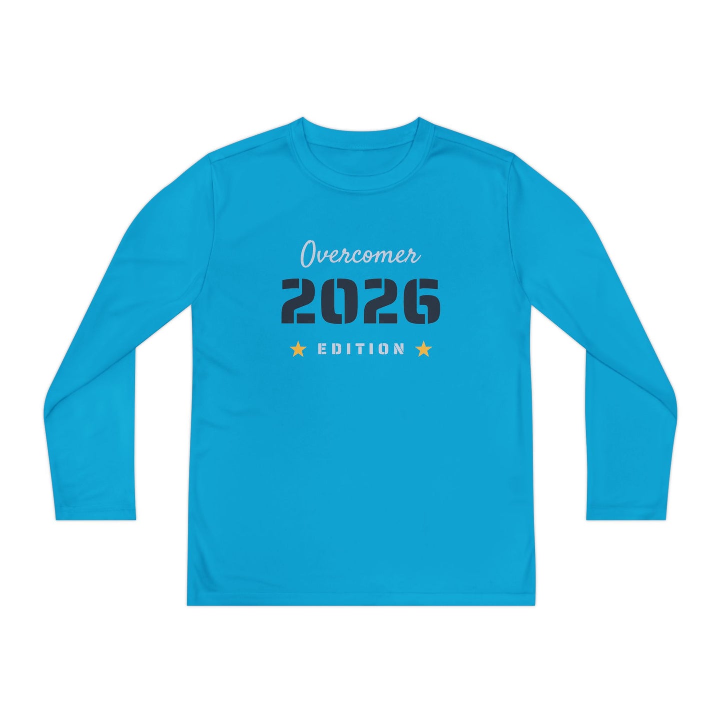 Youth Long Sleeve Tee — "Overcomer 2026 Edition" Inspirational Sports Shirt