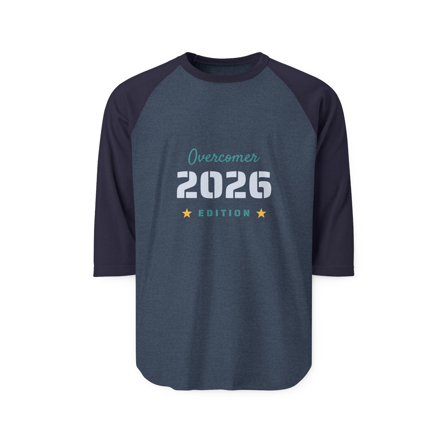 Overcomer 2026 Raglan Shirt — Inspirational 3/4 Sleeve Baseball Tee