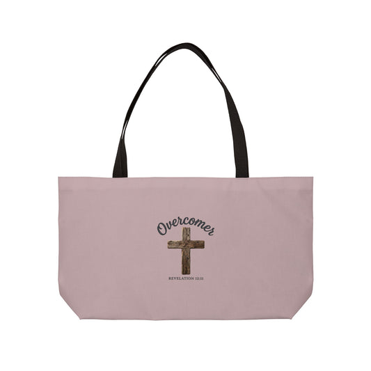 Overcomer Cross Weekender Tote Bag — Inspirational Christian Travel Bag