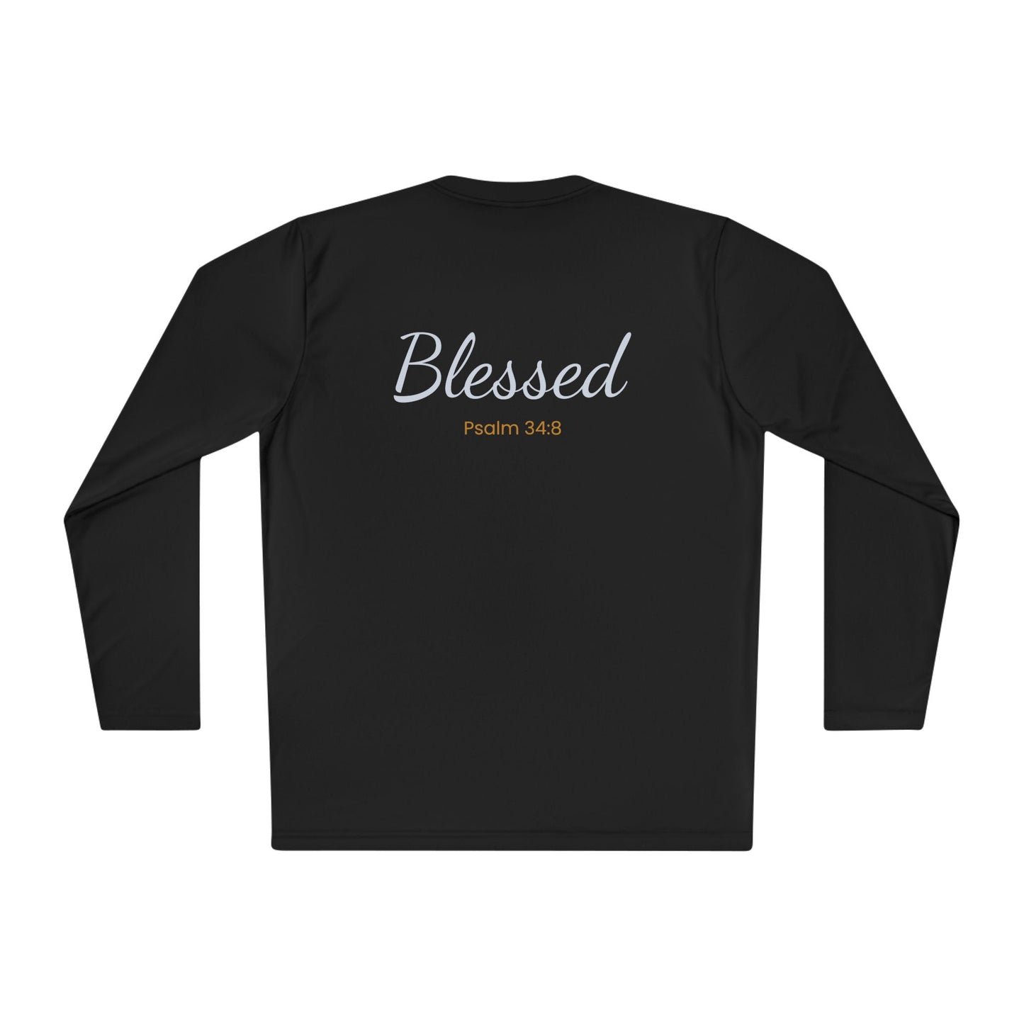 Blessed Long Sleeve Tee — "Blessed" Psalm 34:8 Inspirational Christian Shirt