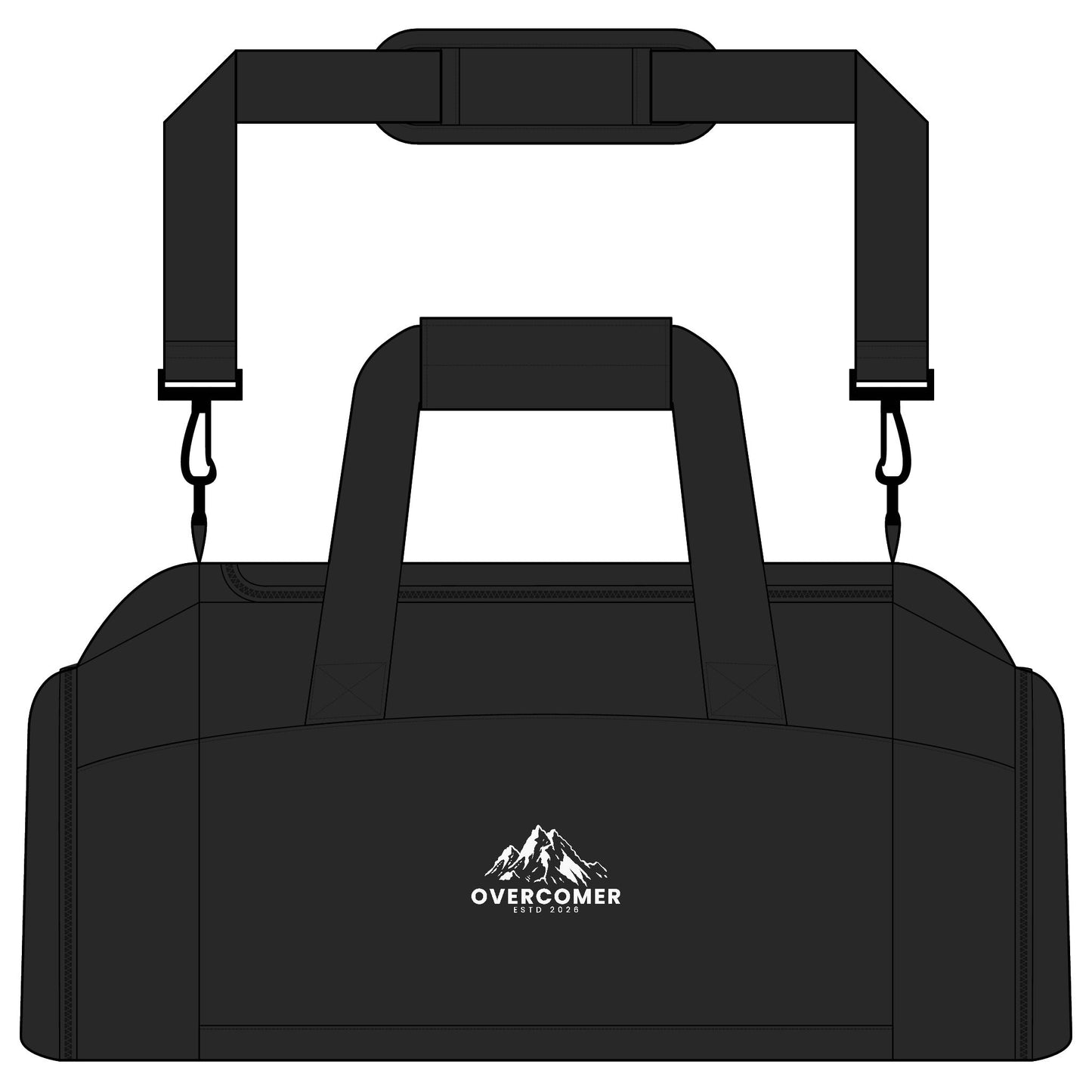 Overcomer Mountain Logo Gym Bag – Durable Athletic Duffel for Travel & Workouts