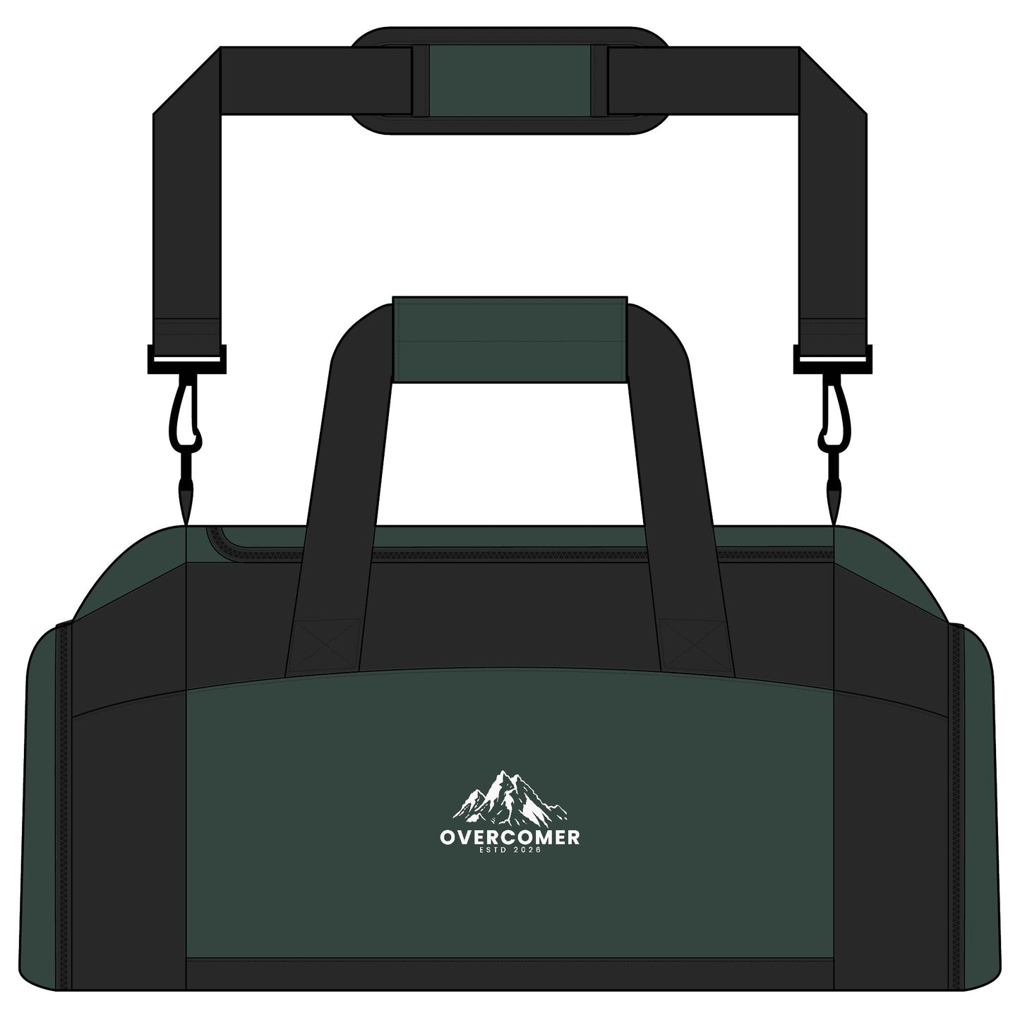Overcomer Mountain Logo Gym Bag – Durable Athletic Duffel for Travel & Workouts