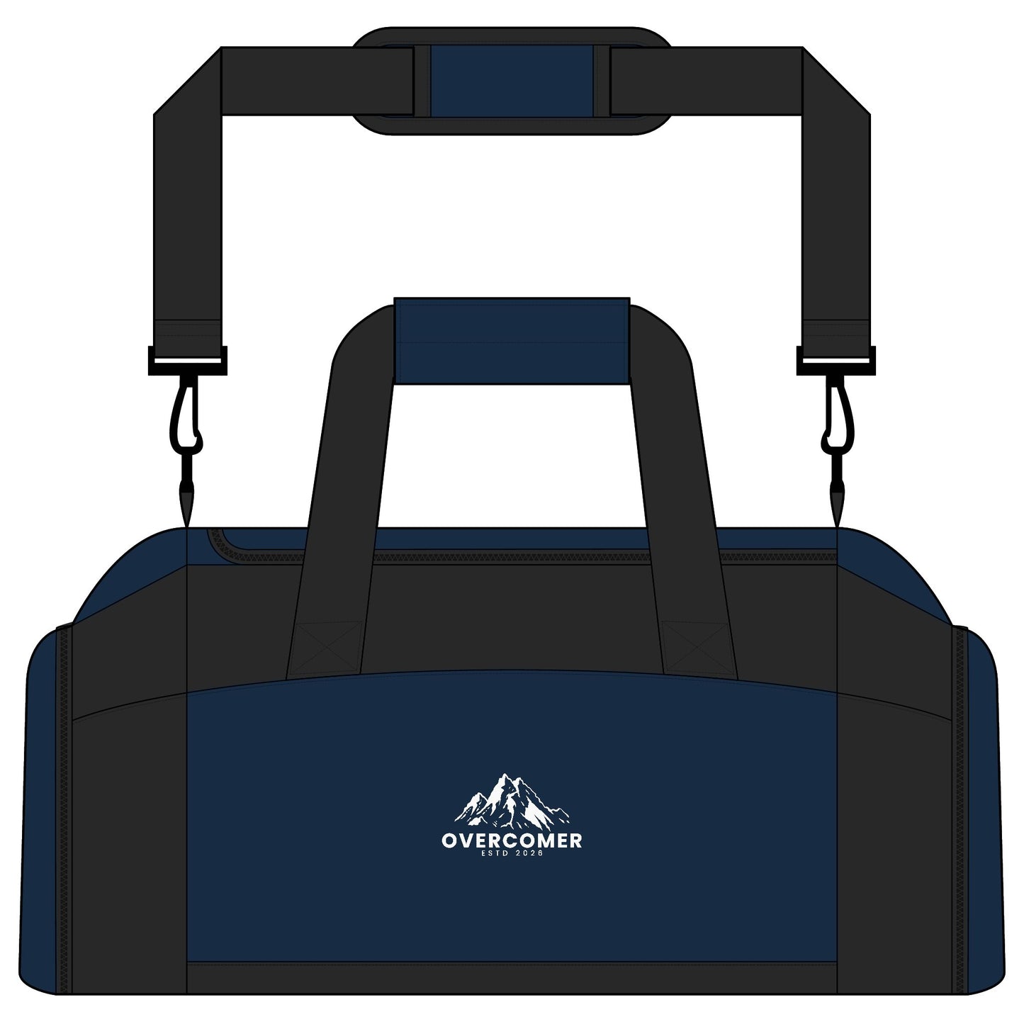 Overcomer Mountain Logo Gym Bag – Durable Athletic Duffel for Travel & Workouts