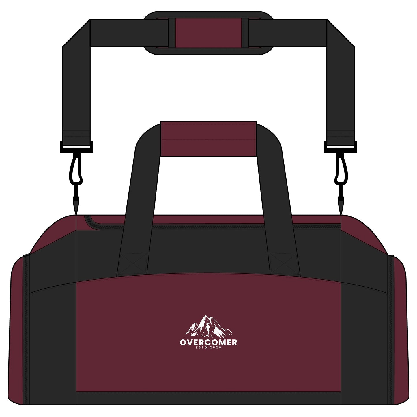 Overcomer Mountain Logo Gym Bag – Durable Athletic Duffel for Travel & Workouts