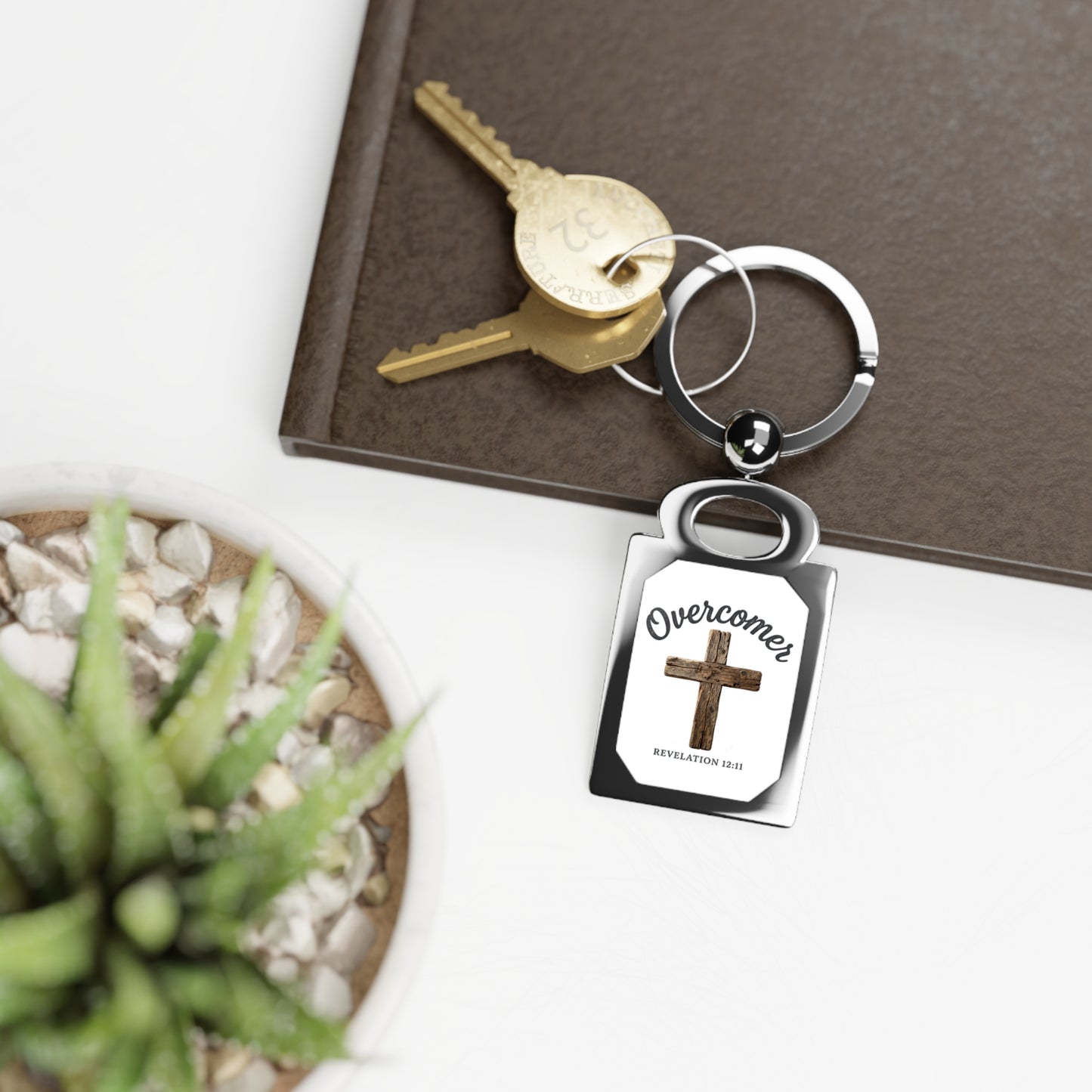 Overcomer Revelation 12:11 Rectangle Photo Keyring