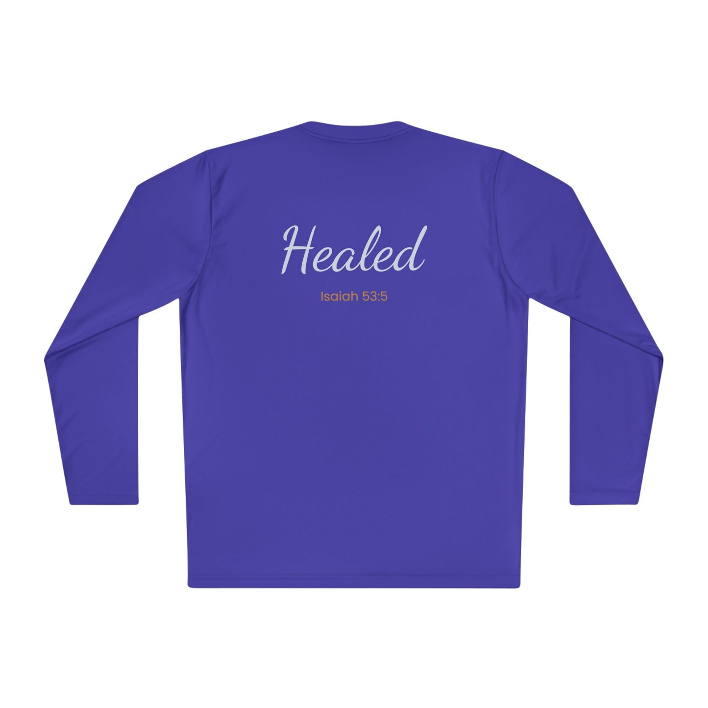 Healed Long Sleeve Tee — "Healed" Isaiah 53:5 Inspirational Christian Shirt